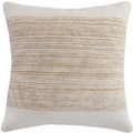 Lr Home LR Home PILLO07565NTWFFPL Square Jute Striped & Bordered Throw Pillow; Ivory PILLO07565NTWFFPL